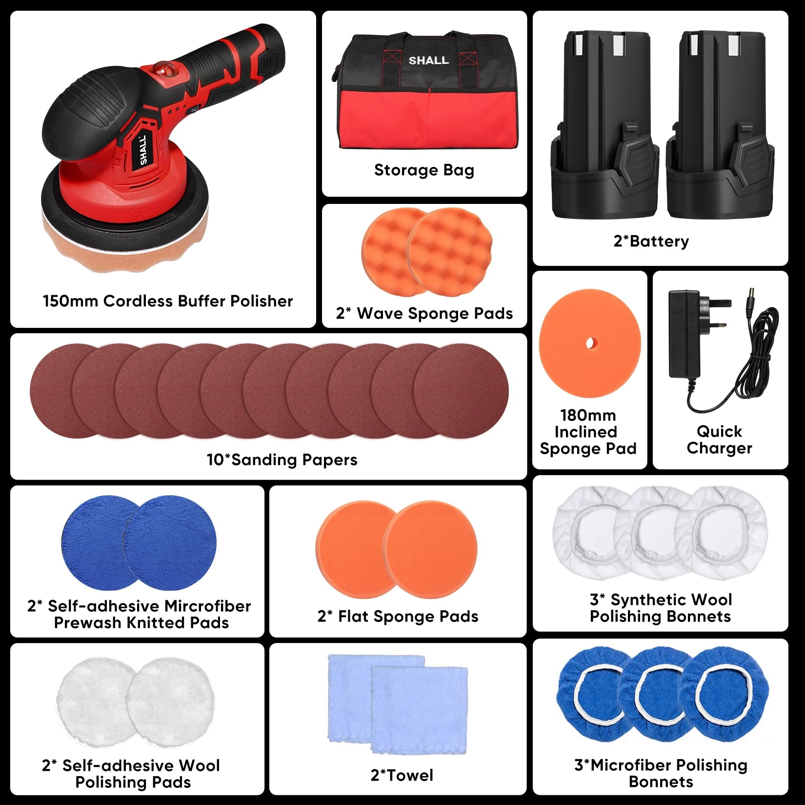 Cordless Car Buffer Polisher - 6 Inch