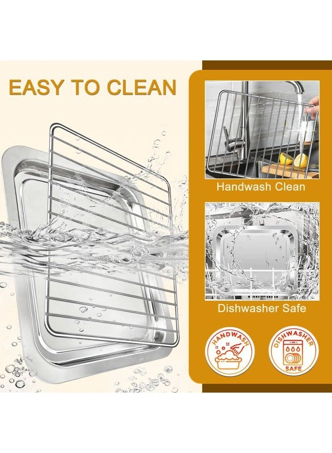 Air Fryer Grill Pan - 12''×10'' + Air Fryer Wire Rack - 12.4''×10''