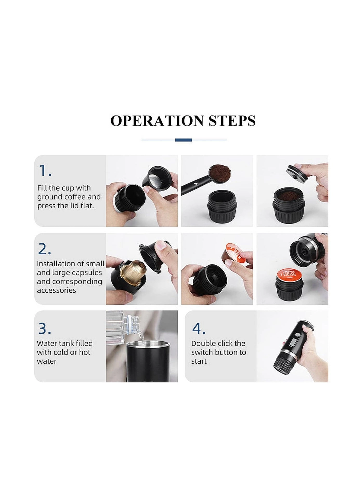 Portable Espresso Machine USB Rechargeable 15Bar 153315