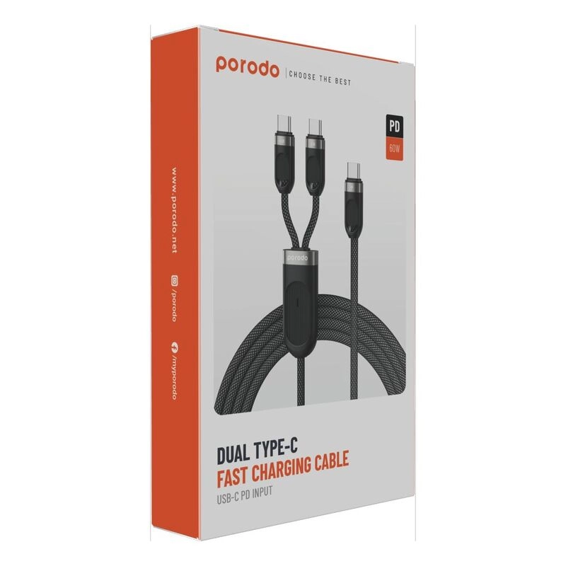 Charge Cable 60W USB-C to USB-C 1.2m PVC