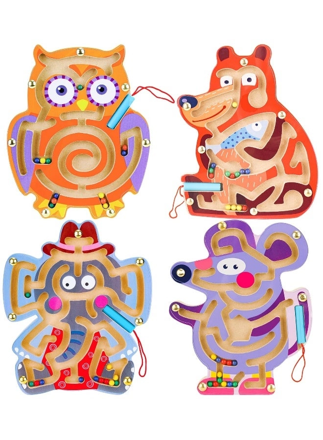 Excefore Animal Magnetic Maze Toys - 4 pieces STEM