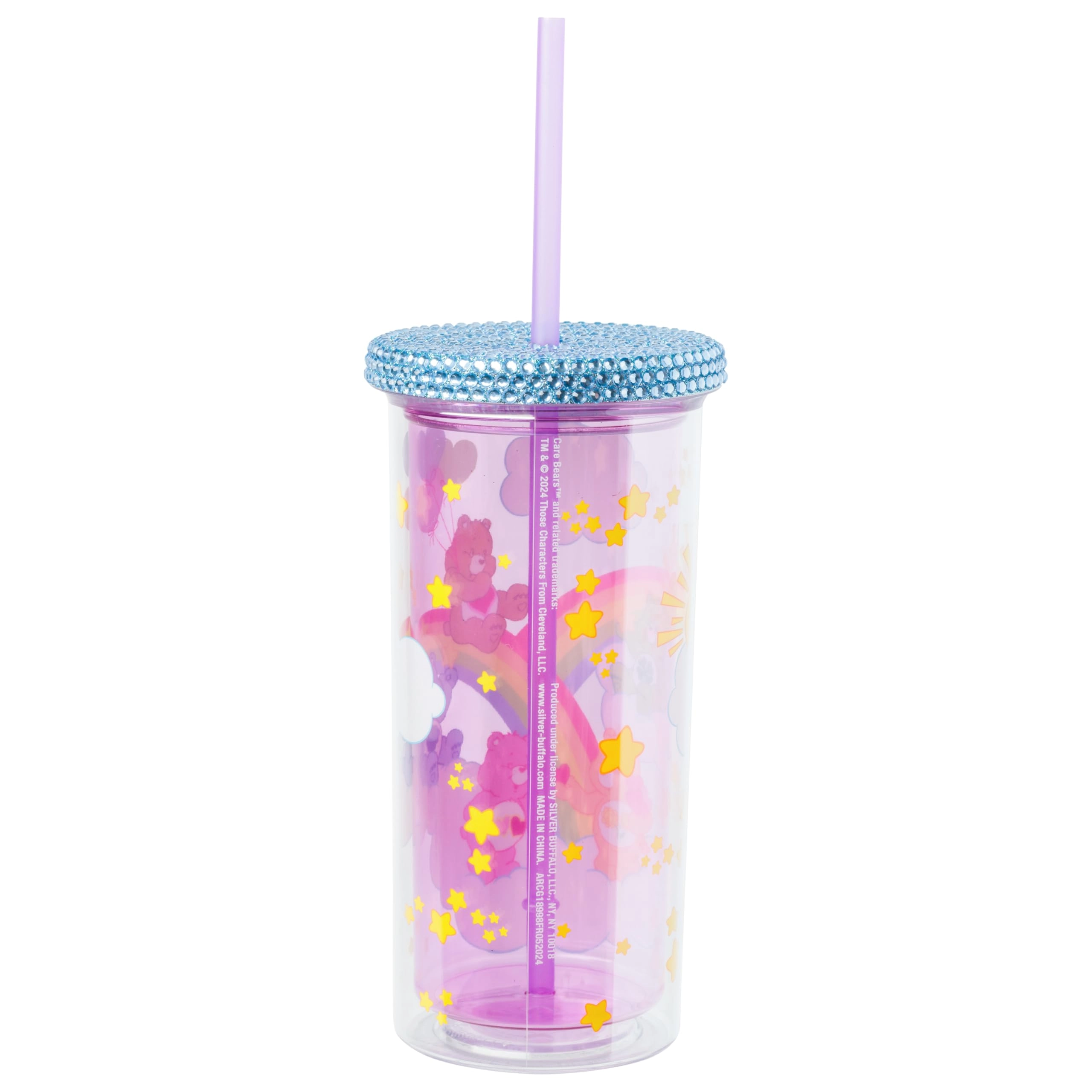 Care Bears Reusable Cup - 1 pcs Rhinestone Lid Straw