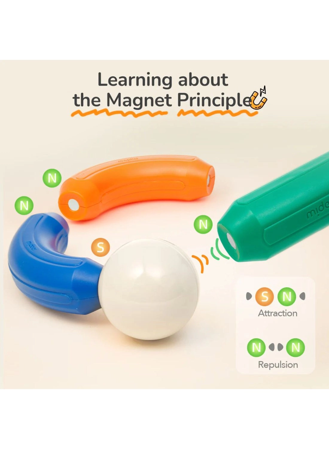 Growth PLUS Rainbow Magnetic Building Sticks - 3+ Years 32 Pcs