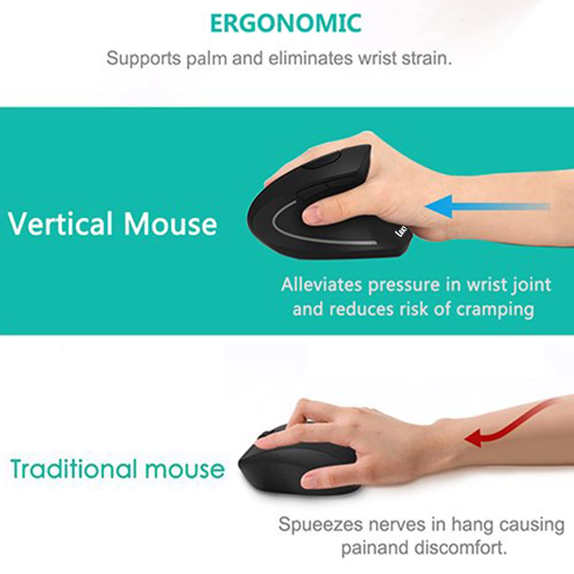 Ergonomic Vertical Mouse - Wireless
