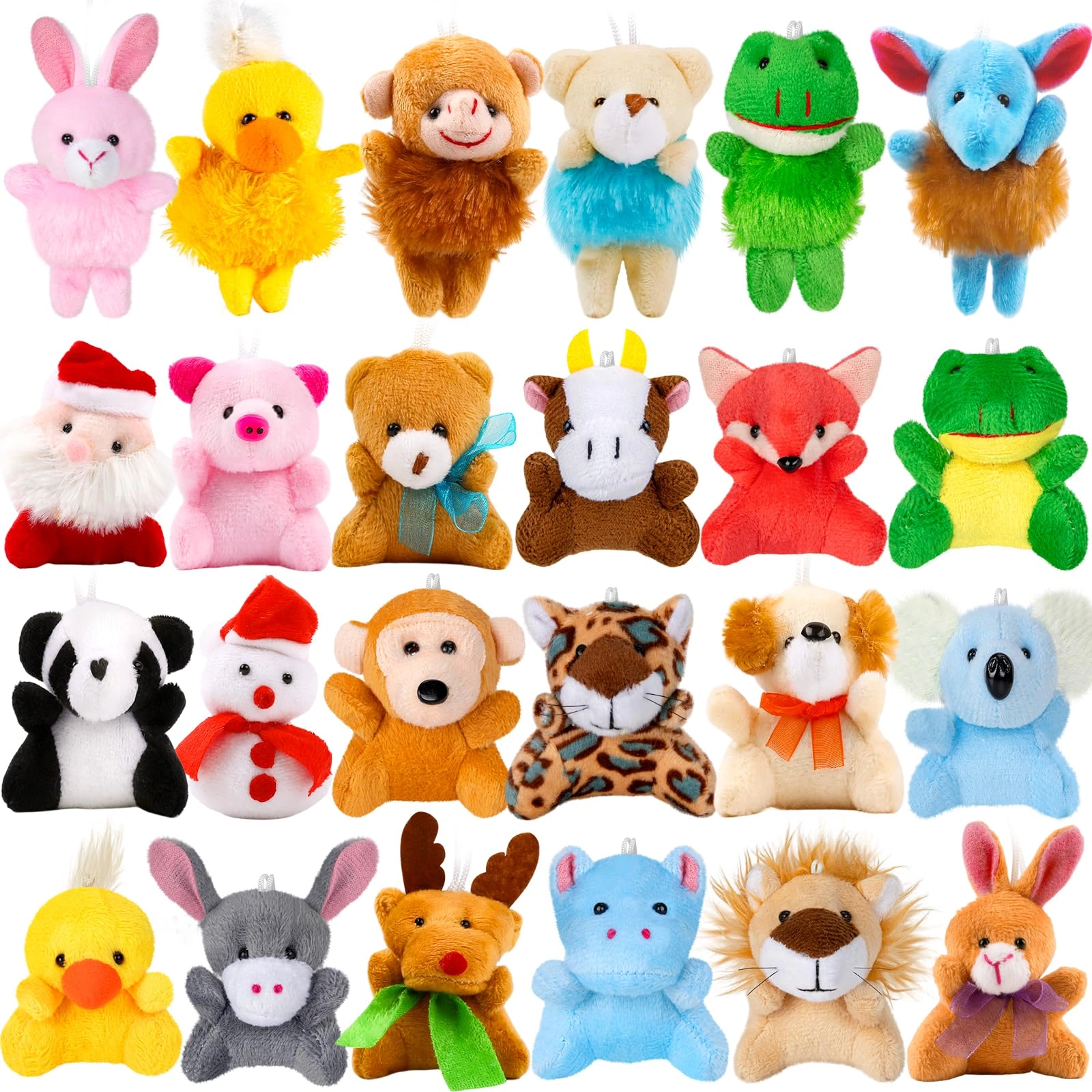 Mini Stuffed Animals - 24 Pack Multicolor
