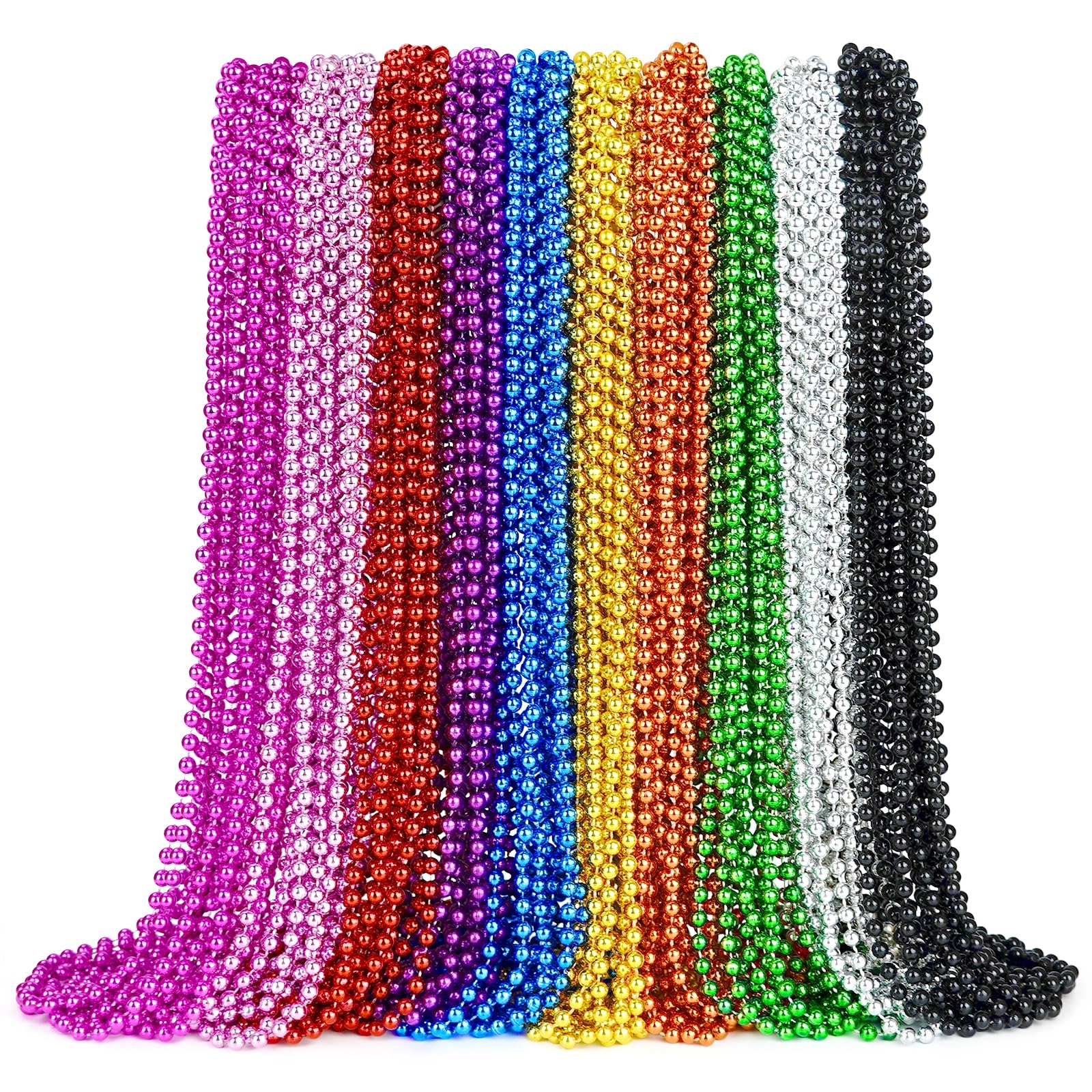 zyflsq Bead Necklace - 100 Pcs Mardi Gras