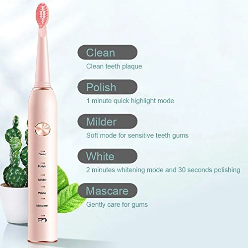 Sonic Toothbrush - 8 Brush Heads 5 Modes 60 Days