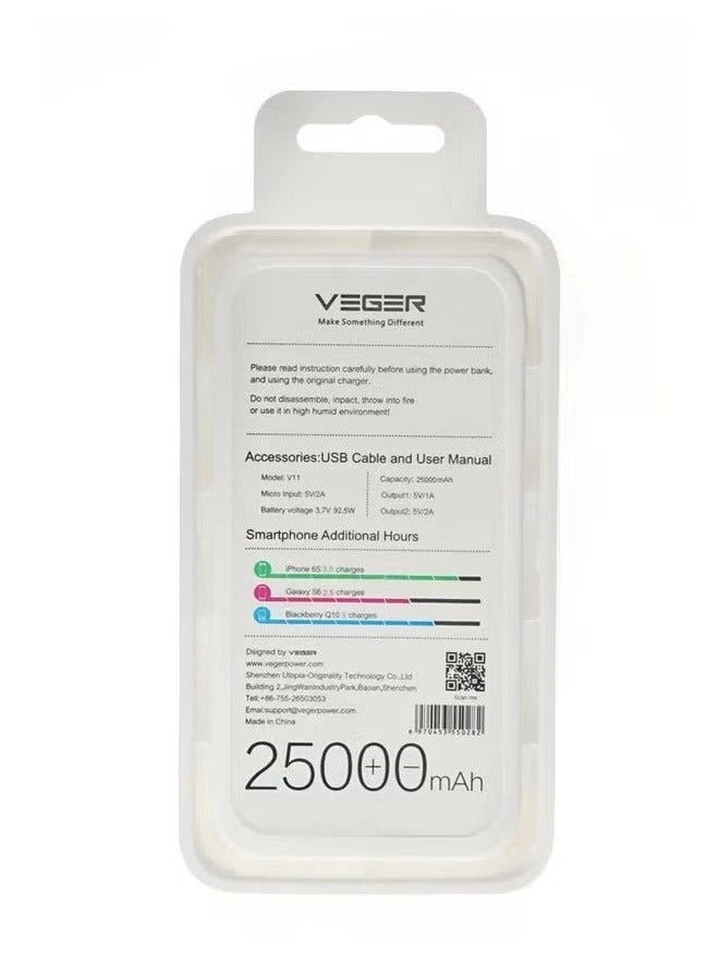 Power Bank - 25000 mAh 185 Watt-hour