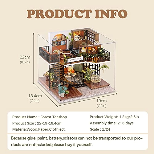 DIY Dollhouse Miniature Kit - Garden Tea House 1:24
