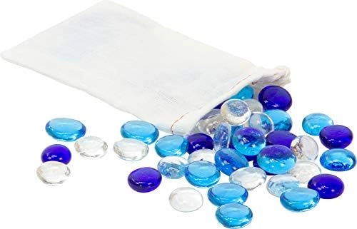 Maple Landmark Mancala Stones - 50 Glass Stones Drawstring Pouch