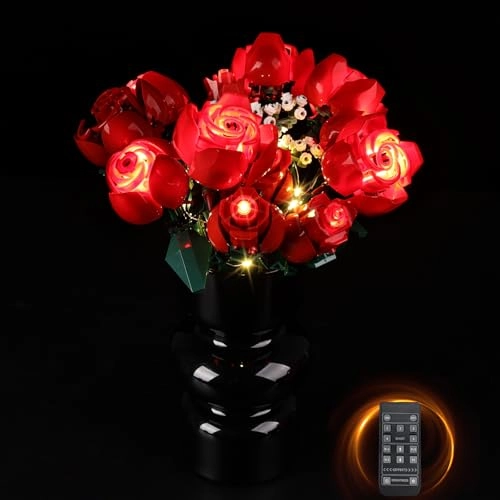 Led Light Kit for Lego Rose Bouquet Set (10328-rc-FBA) - RC Version Red