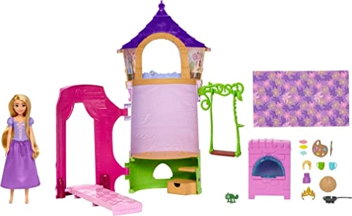 Rapunzel Posable Doll - Long Hair + Tower Playset - 6 Play Areas 15 Accessories Ages 3+