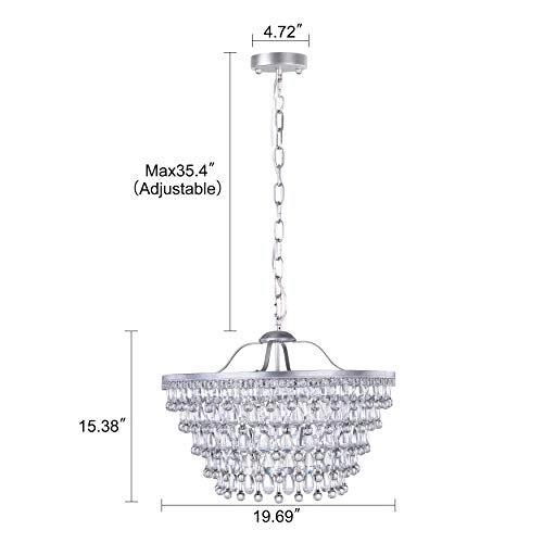 Crystal Chandelier - 6-Light 5 Tiers 20"W
