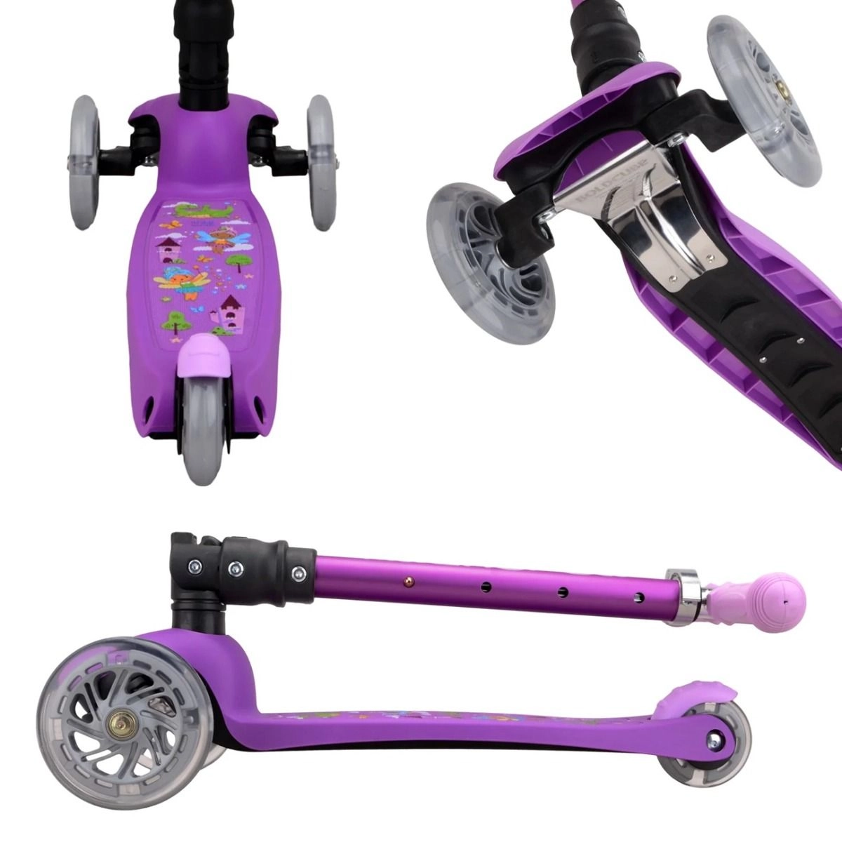 Teeny 3-Wheel Kick Scooter – LED Foldable