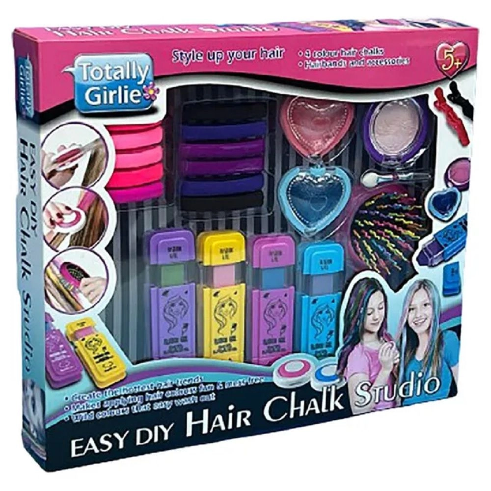 Totally Girlie Easy Hair Chalk Studio - 4 colour hair chalks
