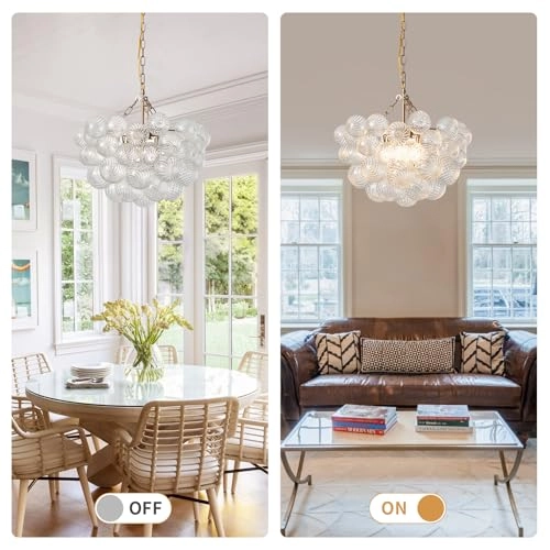 Nordic Bubble Ball Swirled Modern Chandelier - 36" adjustable chain