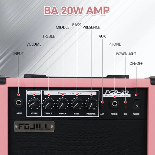 Electric Bass Guitar Amplifier - 20W Portable Orange