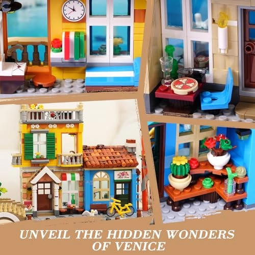 Street View Building Set (HG1027) - 2155PCS LED Light Romantic Venice Town House