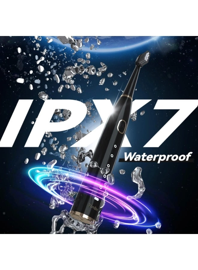 Sonic Electric Toothbrush - 8 Heads 5 Modes Midnight Black