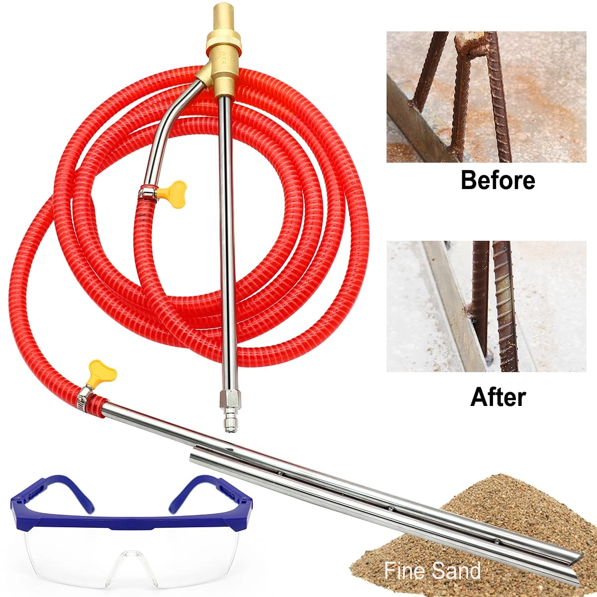 Pressure Washer Sandblasting Kit - 5000 PSI 1/4 Inch Quick Disconnect