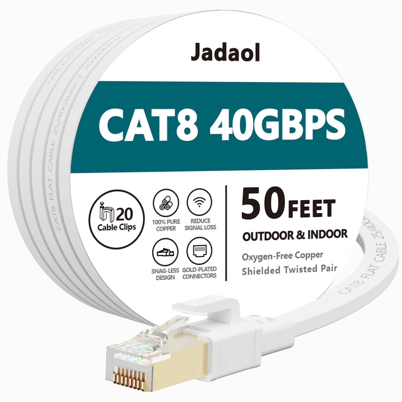 Jadaol Cat8 Ethernet Cable - 50 FT