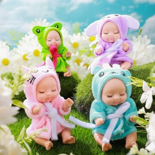 Reborn Baby Doll - 4 Inch Animal Clothes 4 Pcs Bundle