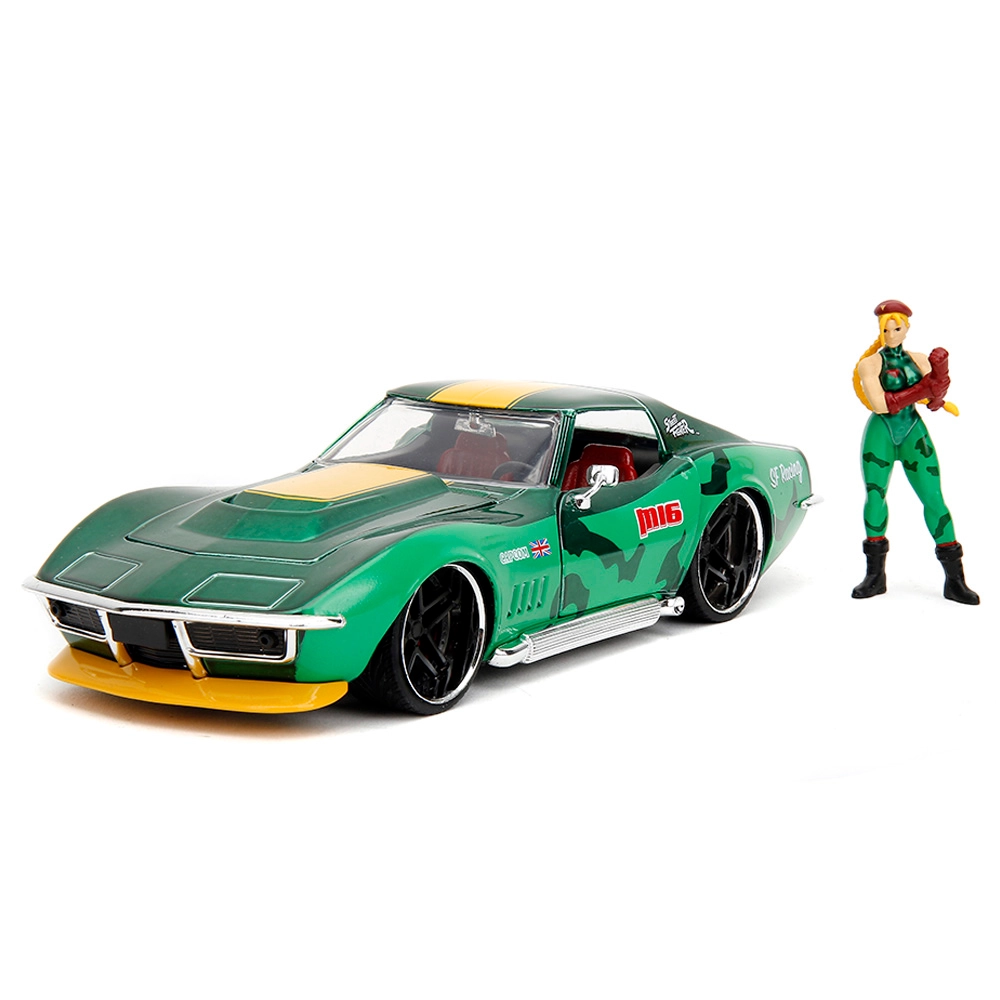 Street Fighter 1969 Chevy Stingray Corvette with Cammy Figure - 1:24