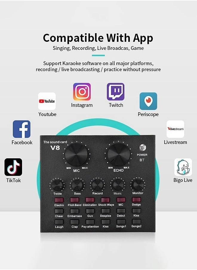 V8 Live Sound Card - Intelligent Volume 12 Sound Effects