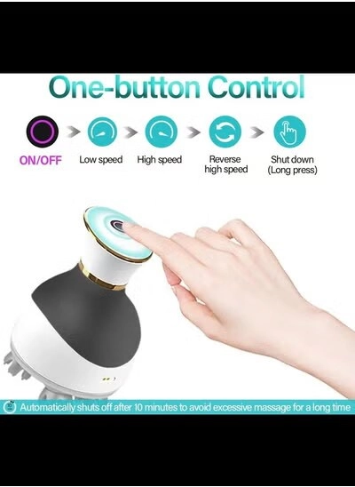 Portable Head Massager - 3 Speed Modes 8 Massage Claws Waterproof