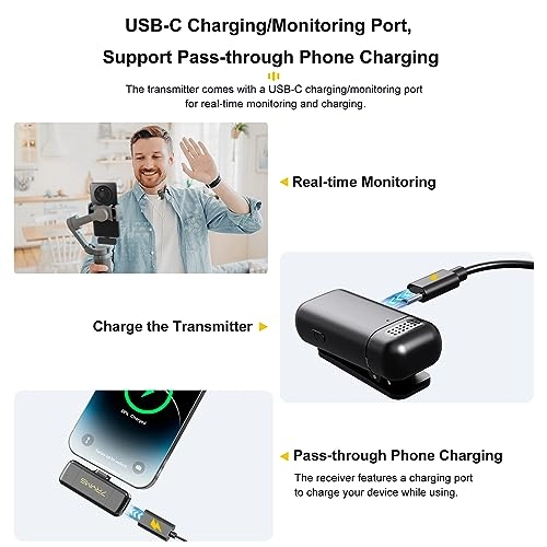 Wireless Clip on Microphone - 2 Transmitters 2.4G