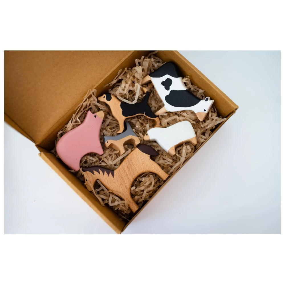 Wooden Farm Animals Set - Suitable for 2 years & above 6pcs