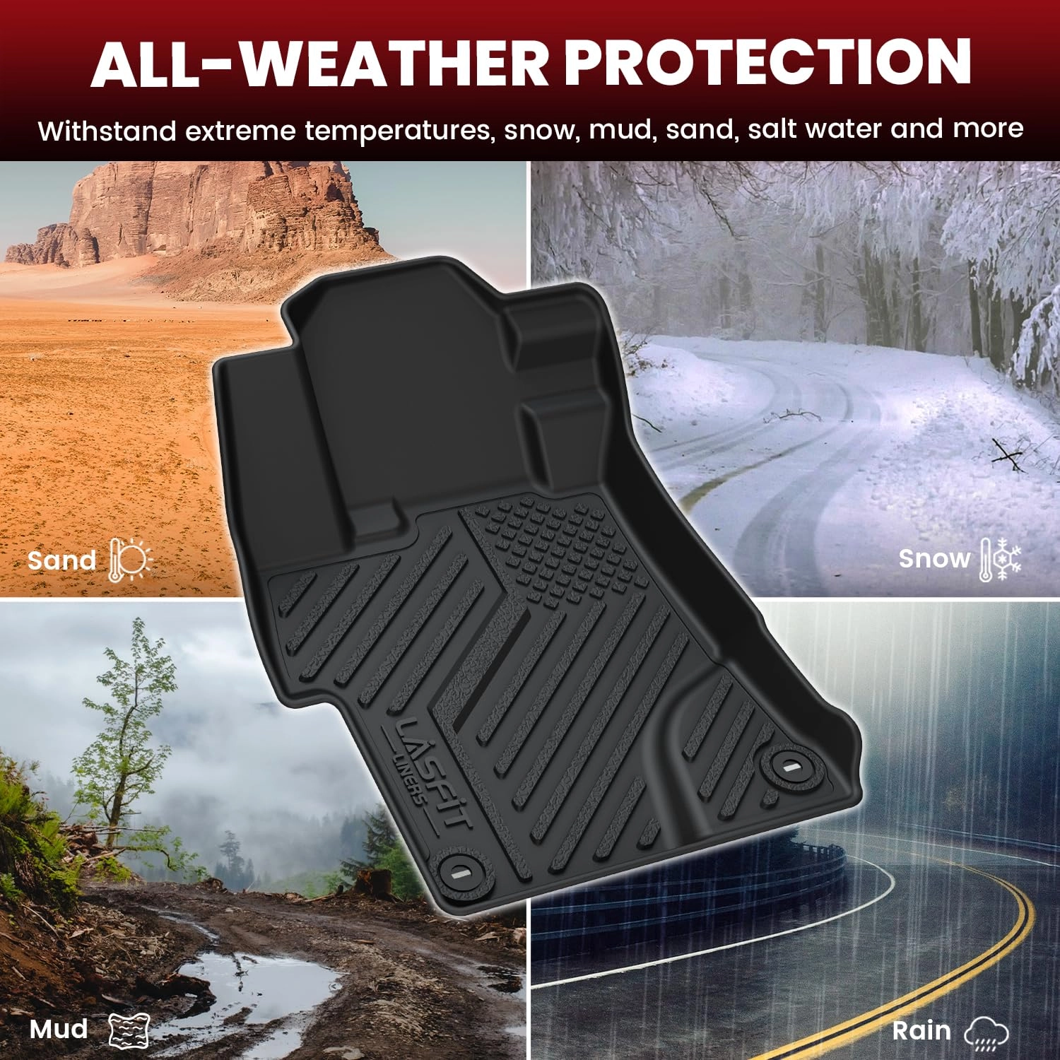 Floor Mats & Trunk Mat - Honda Civic Sedan & Sedan Si 2012 2013 2014 2015 1st & 2nd Row & Cargo Mat