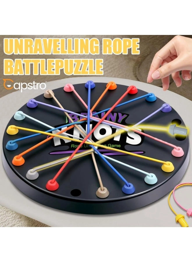 Rope Knot Puzzle - 10 Elastic Cords Storage Bag