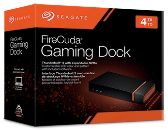 Seagate Firecuda Gaming Dock - 4TB Thunderbolt 3 Expandable NVMe
