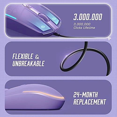 Wired LED RGB Backlit Mouse - USB