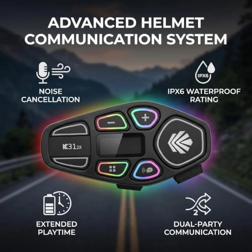 Motorcycle Helmet Bluetooth Headset - Bluetooth 6.0 In Ear