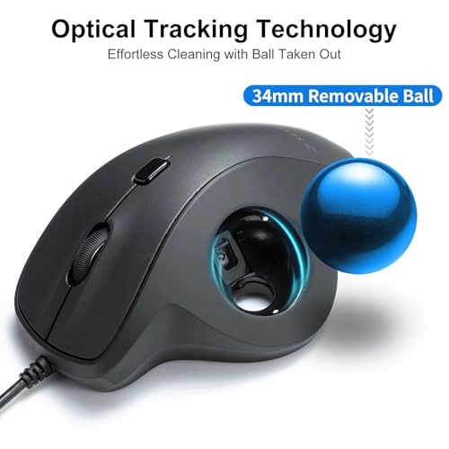 Ergonomic Trackball Mouse - USB