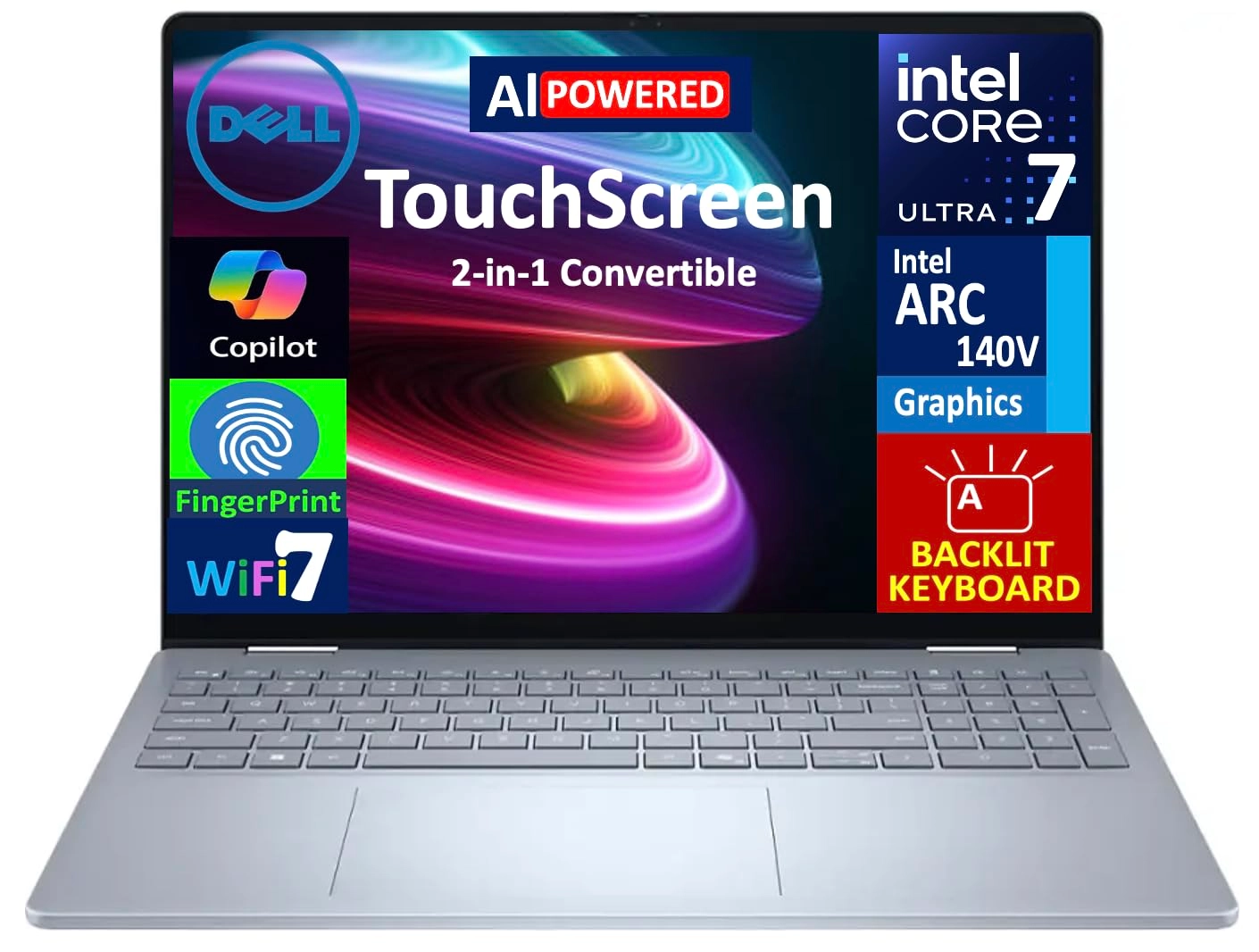 DELL 16 Plus 2-in-1 Laptop Ultra 7-256V - 16'' Core Ultra 7 16GB DDR5 1TB SSD