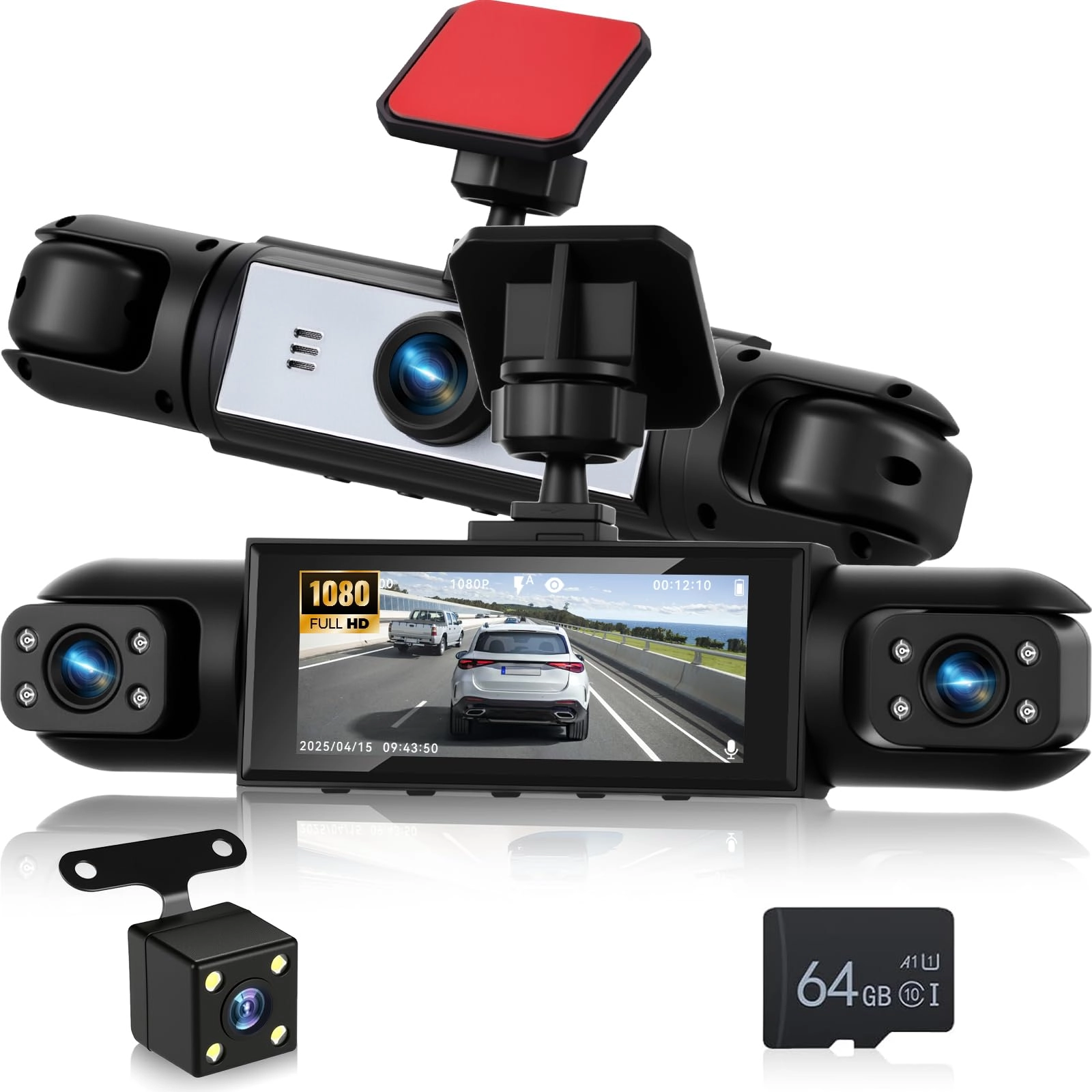 4 Channel Front and Rear Dash Cam - 1080P