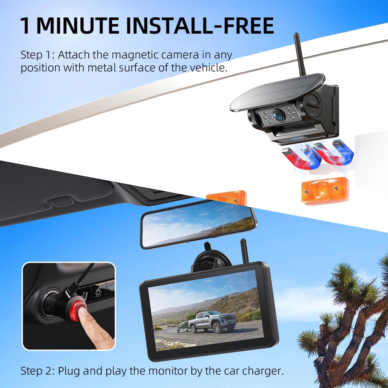 Magnetic Wireless Reversing Camera - 1080P