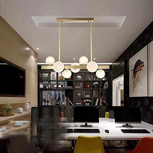 G9 Nordic Handmade Glass Capsule Chandelier - 7 head Gold clear glass