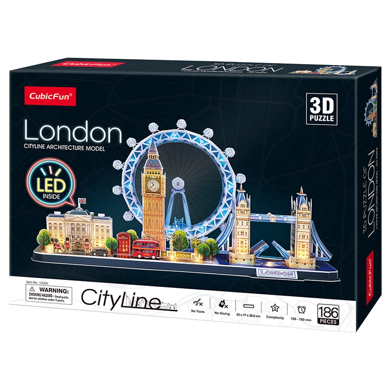 London 3D Puzzle (AL-L532H) - 186 pcs, LED