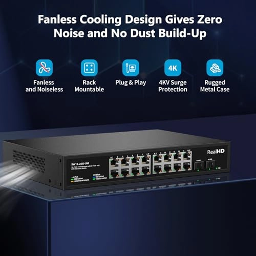 16 Port 2.5GB Switch Unmanaged 16-ports