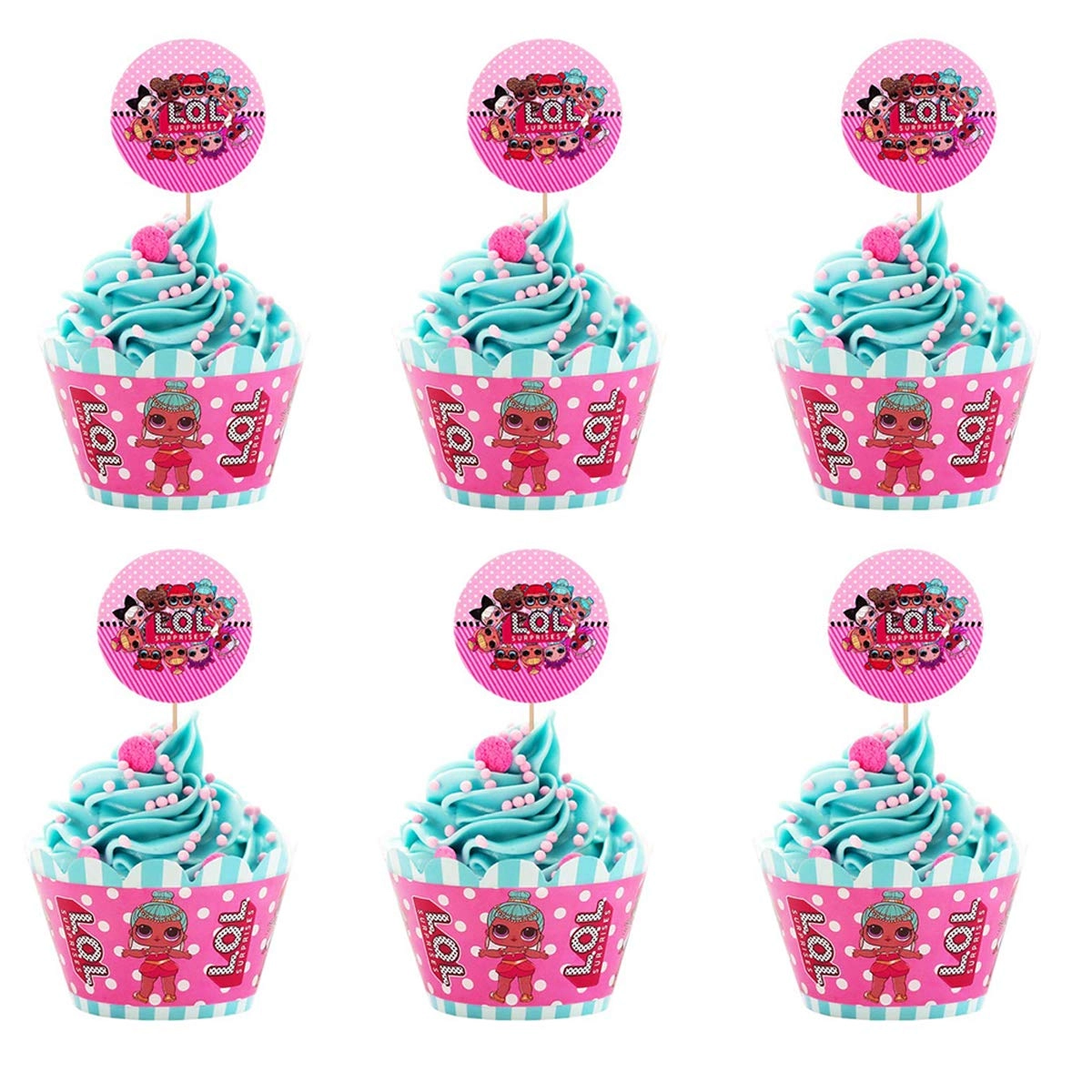 HLHXMWXY LOL Cake Topper - 12 Set Birthday