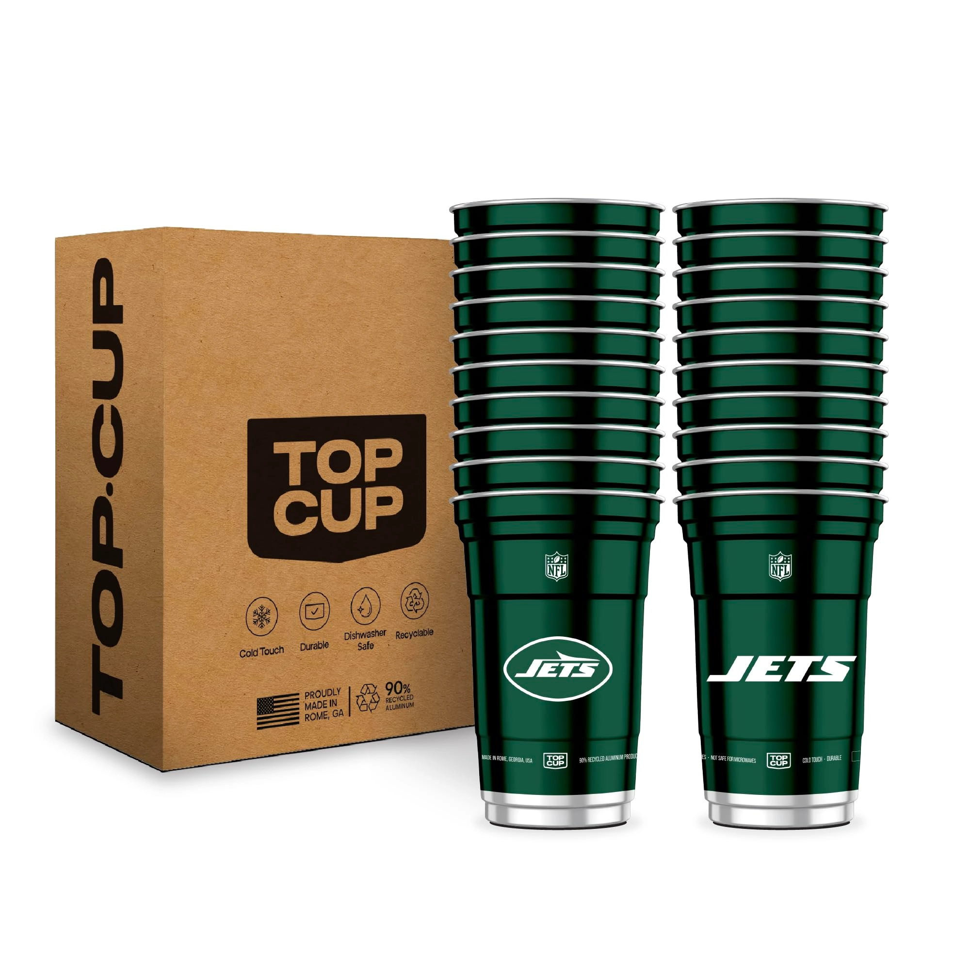 Top Cup New York Jets Aluminum Cup - 20 pcs - Officially Licensed