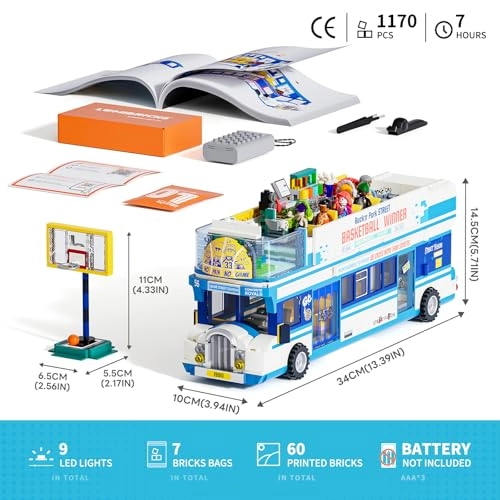 Streetball Tourbus - 6 mini figures 60 printed pieces 9 integrated light points