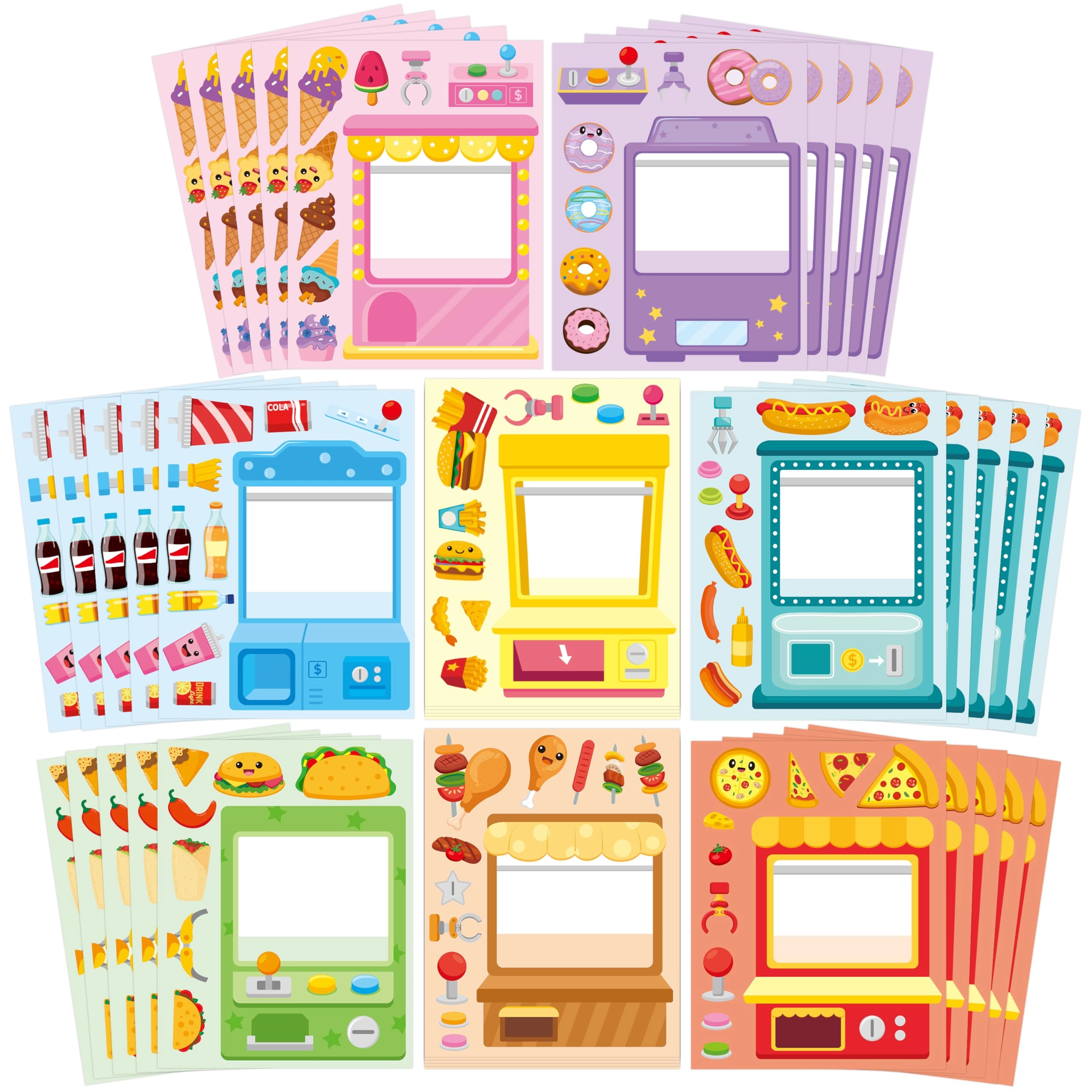 cy2side Snack Vending Machine Activity Sticker Book 40 pcs
