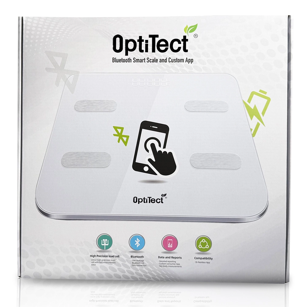 Optitect Smart Scale - 5 kg - 180 kg shatter-resistant glass