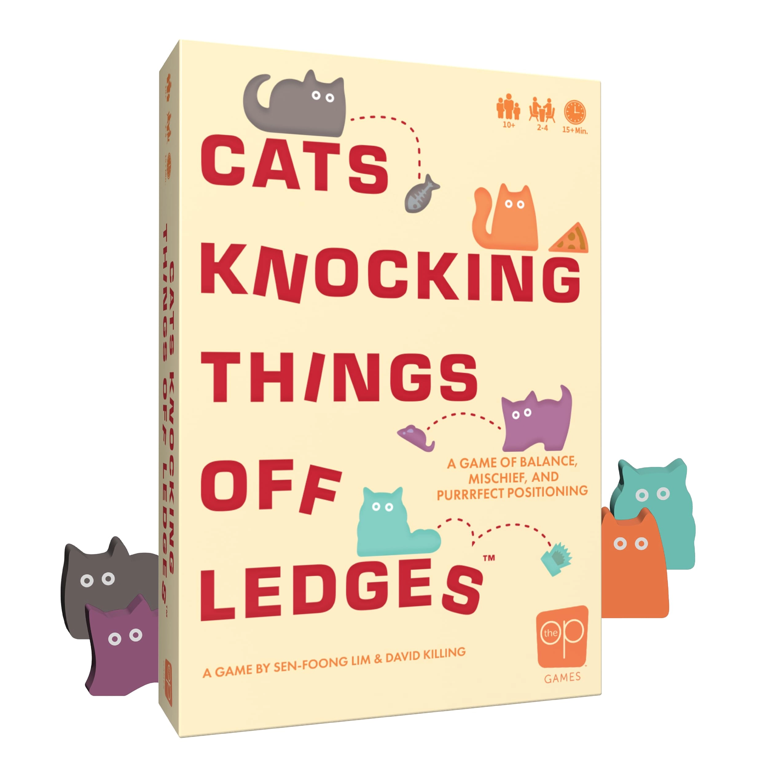 USAopoly Cats Knocking Things Off Ledges - Dexterity Stacking Game