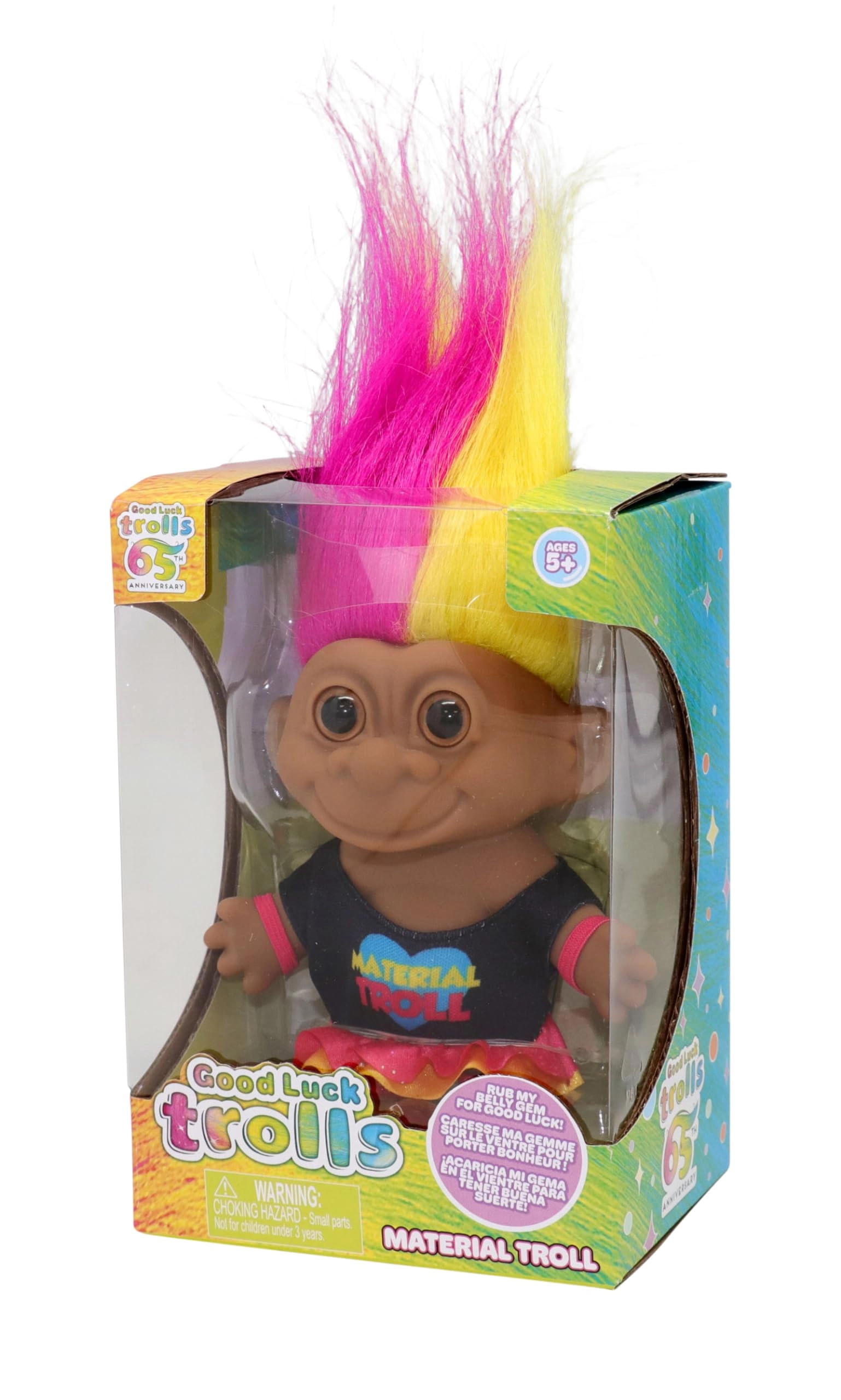 Bandai Good Luck Trolls Doll - 4" 80's Glam Fusion Rainbow